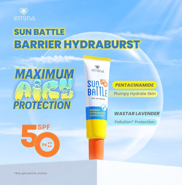 EMINA Sun Battle SPF 50 PA++++ Barrier Hydraburst Sunscreen 30 ml.