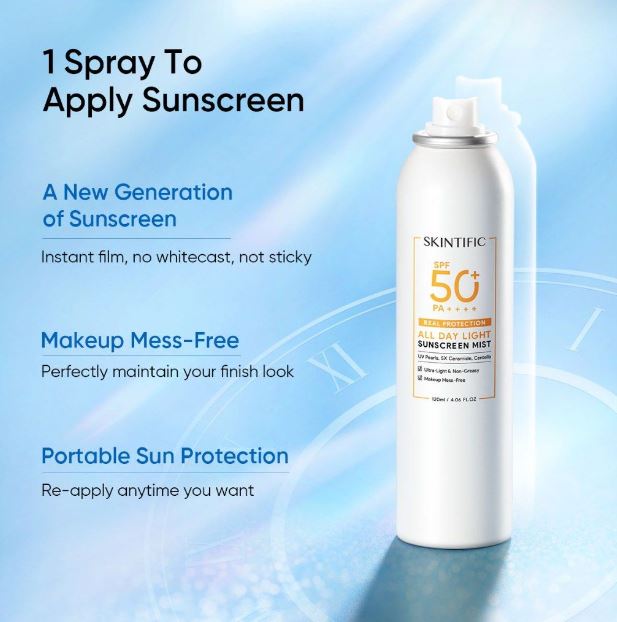 SKINTIFIC All Day Light Sunscreen Mist SPF 50 PA++++